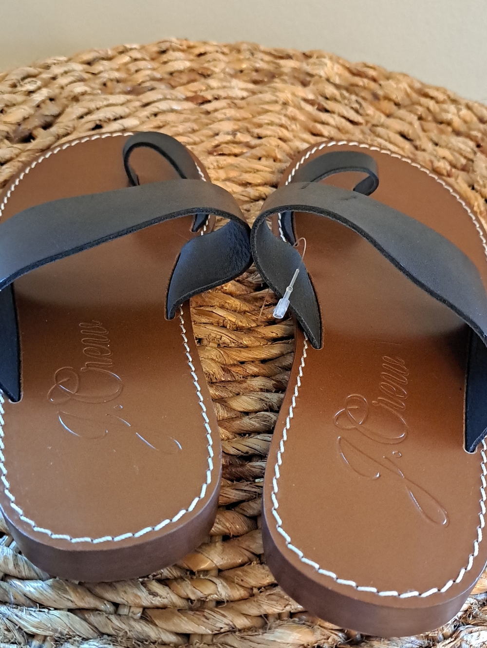 NWOT J.Crew Womens Marta Summer/Vacation Black Leather Toe Post Sandals 7.5 - Picture 8 of 8